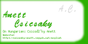 anett csicsaky business card